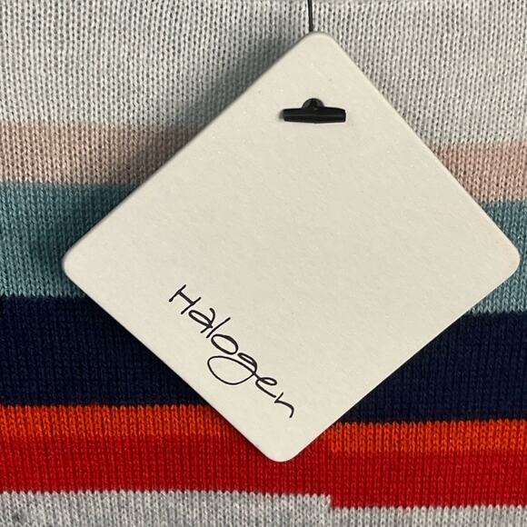 Halogen Multi Colored Striped 3/4 Length Sleeve Sweater Size‎ L NWT - Picture 7 of 8